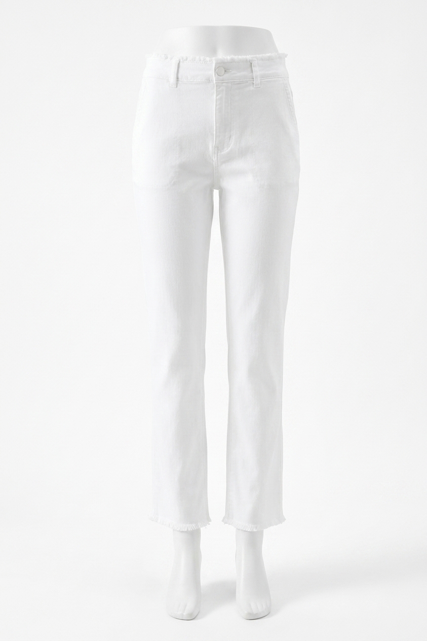 New Bella Dahl Women's Sonny Fray Utility Pant In White